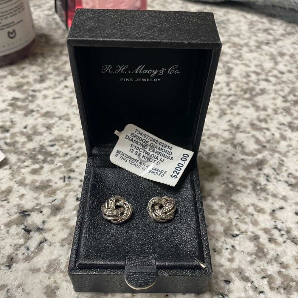 Diamond Love Knot Earrings